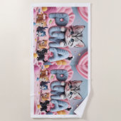 PURRMA Cute Kitten Beach Towel Strandtuch (Vorderseite)