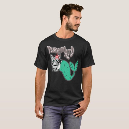 Purrmaid unter Wasserkatze Kitten Meerjungfrau Fun T-Shirt (Vorne ganz)