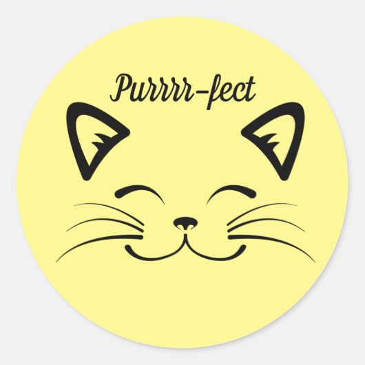 Purrr-fect Cat Face Sticker (Vorderseite)