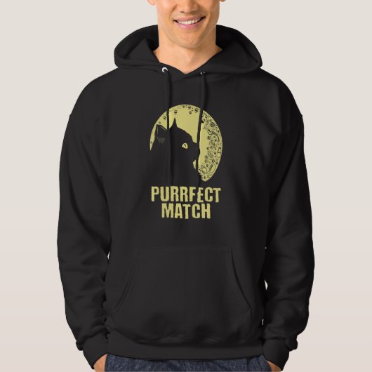 Purrrfect Match Cat Mom Couples Cat Dad  Anniversa Hoodie (Vorderseite)