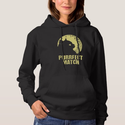Purrrfect Match Cat Mom Couples Cat Dad  Anniversa Hoodie (Vorderseite)