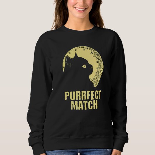 Purrrfect Match Cat Mom Couples Cat Dad  Anniversa Sweatshirt (Vorderseite)