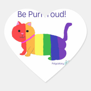 PurrroudCat Herz-Aufkleber