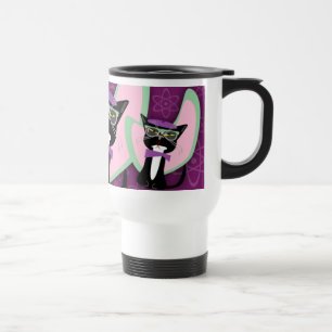 Purrsville Daddy-O Beatnik Kitty Reisebecher
