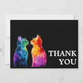 🌈 Purrtly Yours: Rainbow Liebe Dankeskarte (Vorderseite)