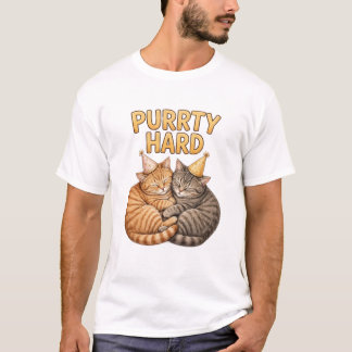 Purrty Hard — Lustige Partykatzen mit Geburtstagsh T-Shirt