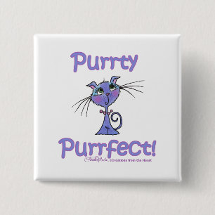 Purrty Purrfect Kitty Button