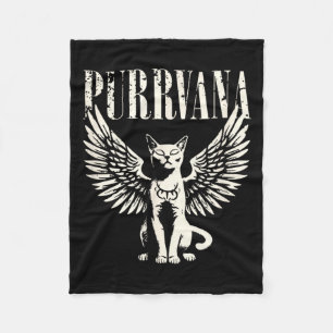 Purrvana Lustige Katze Parodie 90er Grunge Rock Mu Fleecedecke