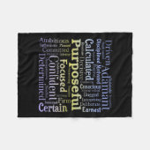 Purseful Word Cloud Art Achiever Motivation Insrat Fleecedecke (Vorderseite (Horizontal))