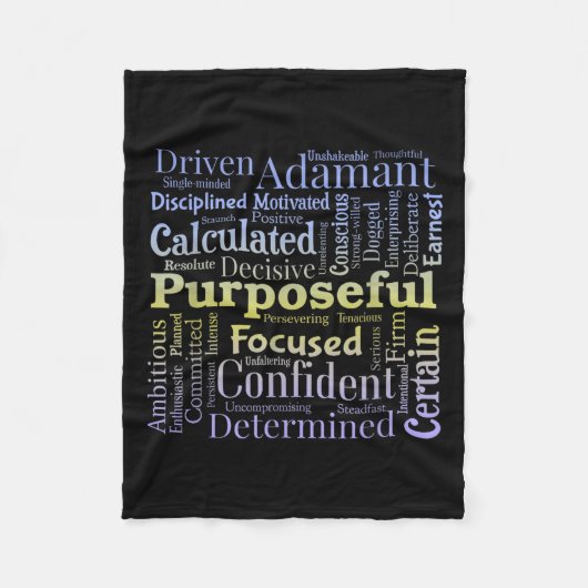 Purseful Word Cloud Art Achiever Motivation Insrat Fleecedecke (Vorderseite)