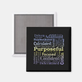 Purseful Word Cloud Art Achiever Motivation Insrat Magnet (Vorderseite/Rückseite)