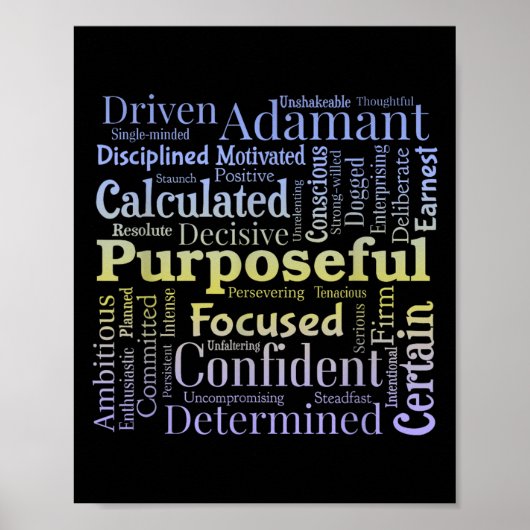 Purseful Word Cloud Art Achiever Motivation Insrat Poster (Vorne)