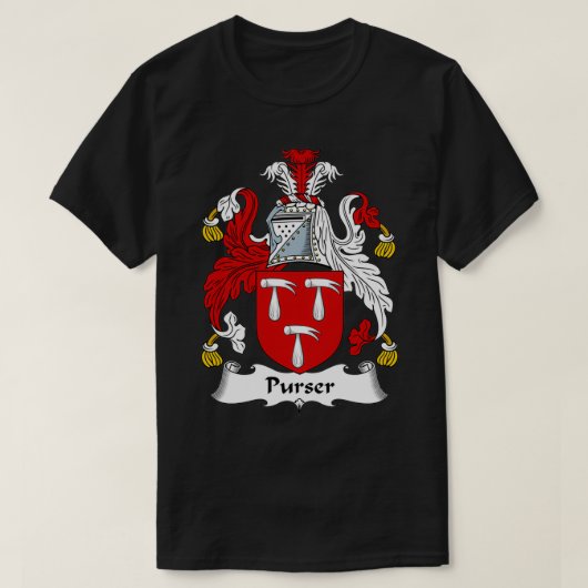 Purser Coat of Arms Familienwappen T-Shirt (Design vorne)