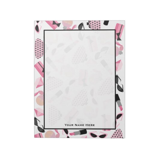 Purses Perfume Sonnenbrille & Lipstick Notepad Notizblock (Rotiert)