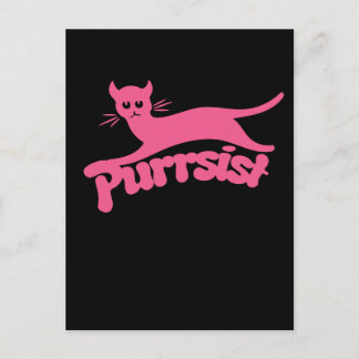 Pursikkatze bleibt bestehen postkarte
