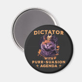 Pursuasion Agenda Funny King Cat Magnet (Vorderseite/Rückseite)