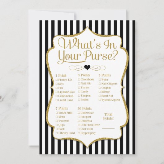 Pursuit Game Black Gold Baby Shower Brautparty (Vorderseite)