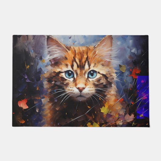 Purtly Delightful Kitty Cat Painterly Fußmatte (Vorderseite)