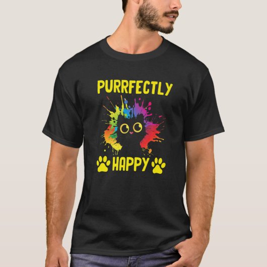 Purtly Happy Cat Pun Friends Kitten Buddy Posi T-Shirt (Vorderseite)