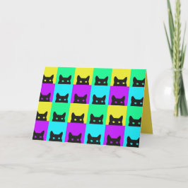 Purtly Kitty Cat Colorful Birthday Karte