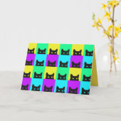 Purtly Kitty Cat Colorful Birthday Karte (Gelbe Blume)