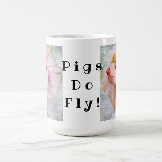 Purty Hübsche Schweine in einem Kleid, wenn Schwei Kaffeetasse (Mittel)