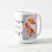 Purty Hübsche Schweine in einem Kleid, wenn Schwei Kaffeetasse (VorderseiteRechts)