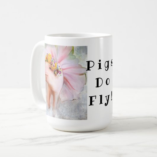 Purty Hübsche Schweine in einem Kleid, wenn Schwei Kaffeetasse (Vorderseite Links)