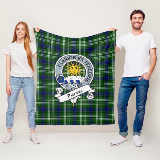Purves Clan Abzeichen Tartan Kariert Fleecedecke (Beispiel)