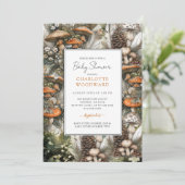 Puschrooms Babydusche Einladung (Stehend Vorderseite)