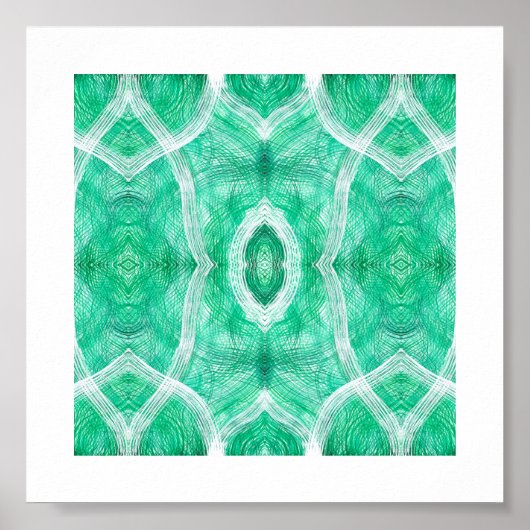 Push Abstract Light Green Watercolor Art Poster (Vorne)