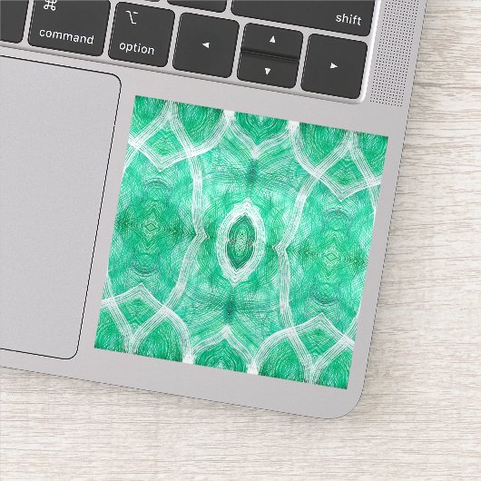 Push Abstract Light Green White Watercolor Art Aufkleber (Detail)