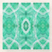 Push Abstract Light Green White Watercolor Art Glasuntersetzer (Vorderseite)