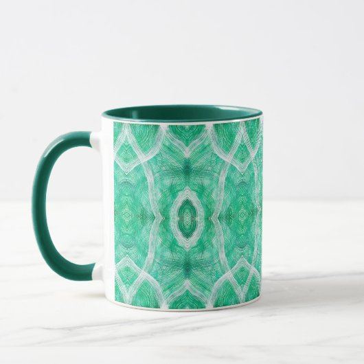 Push Abstract Light Green White Watercolor Art Tasse (Links)