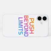 Push Beyond Limits Gradient Motivational iPhone 16 Hülle (Rückseite (Horizontal))