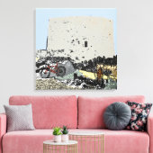 Push Bike und Martello Tower Hythe Kent Leinwanddruck (Insitu (Wohnzimmer))