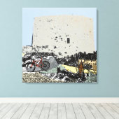 Push Bike und Martello Tower Hythe Kent Leinwanddruck (Insitu (Holzboden))