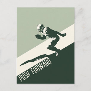 Push Forward Football Quarterback Postkarte