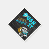 Push It 90er Retro Neon Blue Hip Hop Baby Shower Serviette (Ecke)