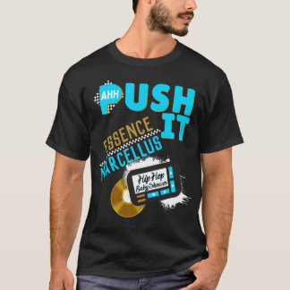 Push It 90er Retro Neon Blue Hip Hop Baby Shower T-Shirt