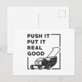 Push it setzen es wirklich gute Rasenmäher Rasenmä Postkarte (Vorne/Hinten)