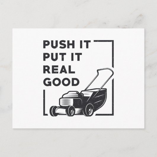 Push it setzen es wirklich gute Rasenmäher Rasenmä Postkarte (Vorderseite)
