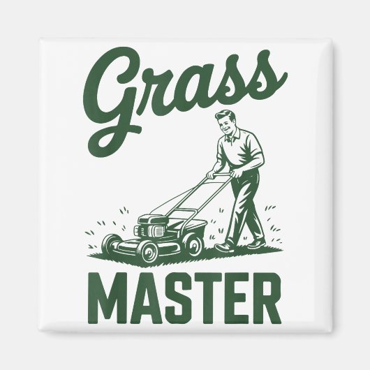 Push Lawn Mower Legend Gr Master Dad Funny Mowing Magnet (Vorne)