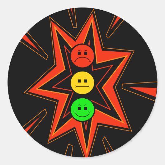 Push Moody Stoplight Runder Aufkleber (Vorderseite)
