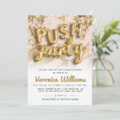 Push Party Trendy Modern Baby Dusche Einladung (Stehend Vorderseite)