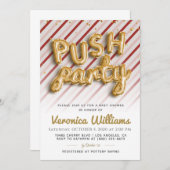 Push Party Trendy Moderne Babydusche Einladung (Vorne/Hinten)