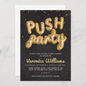 Push Party Trendy Moderne Babydusche Einladung (Vorne/Hinten)