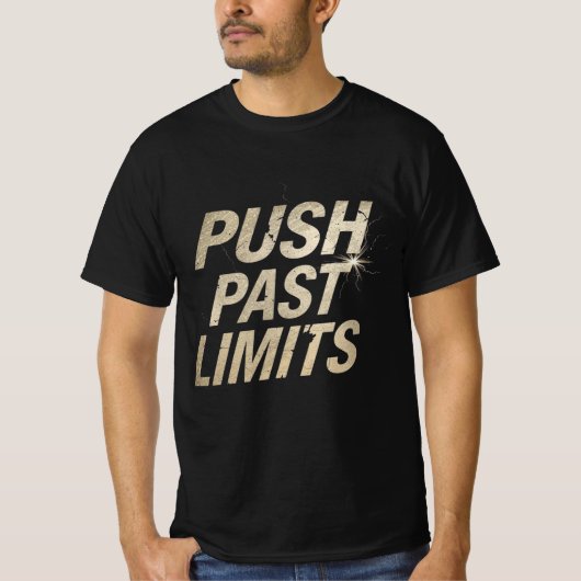 Push Past Limits Gym Motivation Shirt | Training I (Vorderseite)