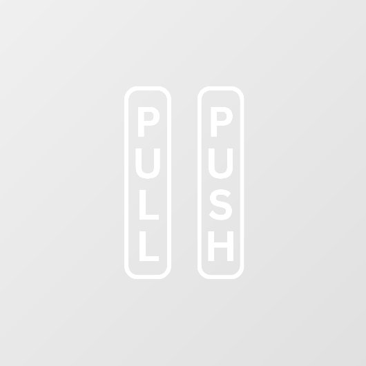 PUSH PULL Aufkleber für Tür, Fensterdekor (Blatt)