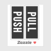 Push-Pull-Door-Vertikal-Aufkleber-Zeichen Aufkleber (Blatt)